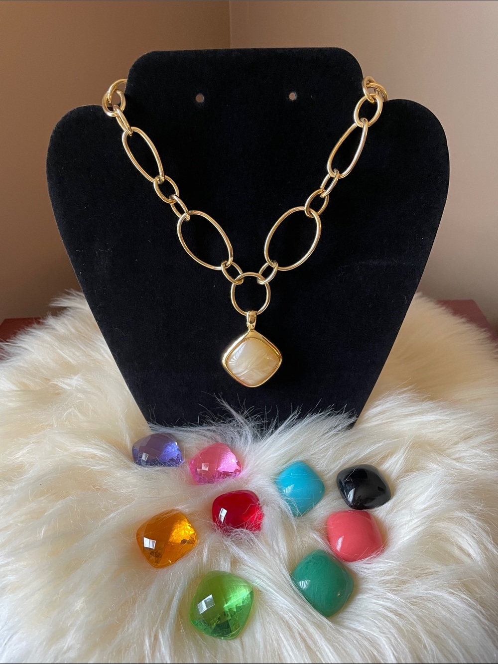 Joan Rivers Gold Tone Link Necklace with Pendant